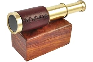 NAUTICALMART Antique Marine Small Brass Telescope 6" with Wooden Box Pirate Nautical
