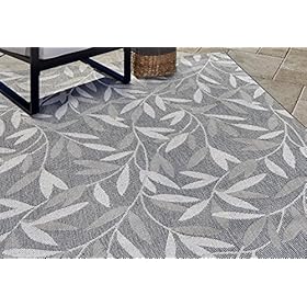 Gertmenian 21270 Outdoor Rug Freedom Collection Coastal Themed Smart Care Deck Patio Carpet 5x7 Standard, Willow Leaf… 61lEYHc%2BqoL