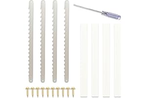 Zeikiwe Upgraded Bow Blade Set - 10.6" Extra Thick Serrated Blades for Bread Slicer & Bowl Cutting | Stainless Steel Replacement System w/Safety Guard & Tools (4-Pack)