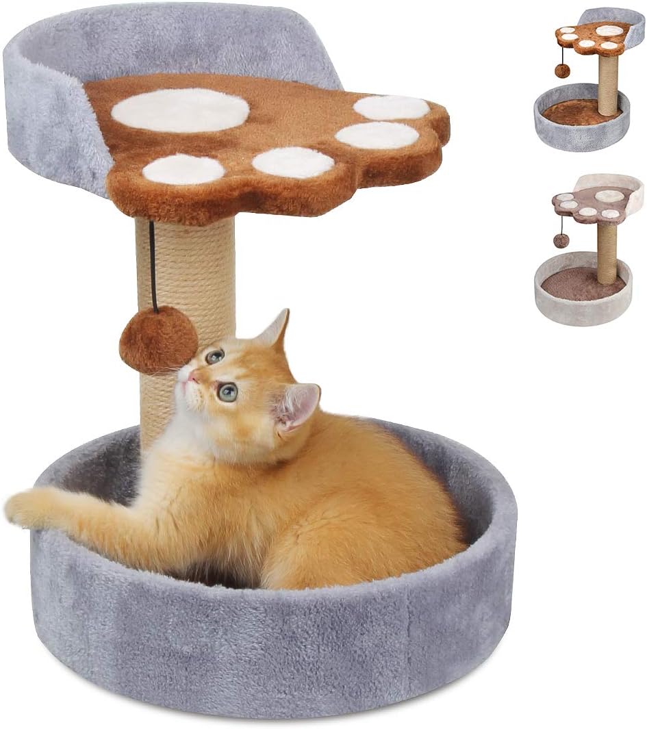 KORIMEFA Cat Tree Cat Tower Kitten Small Cats Playground Furniture with Scratching Post and Plush Cover for Playing Relax and Sleep : Pet Supplies