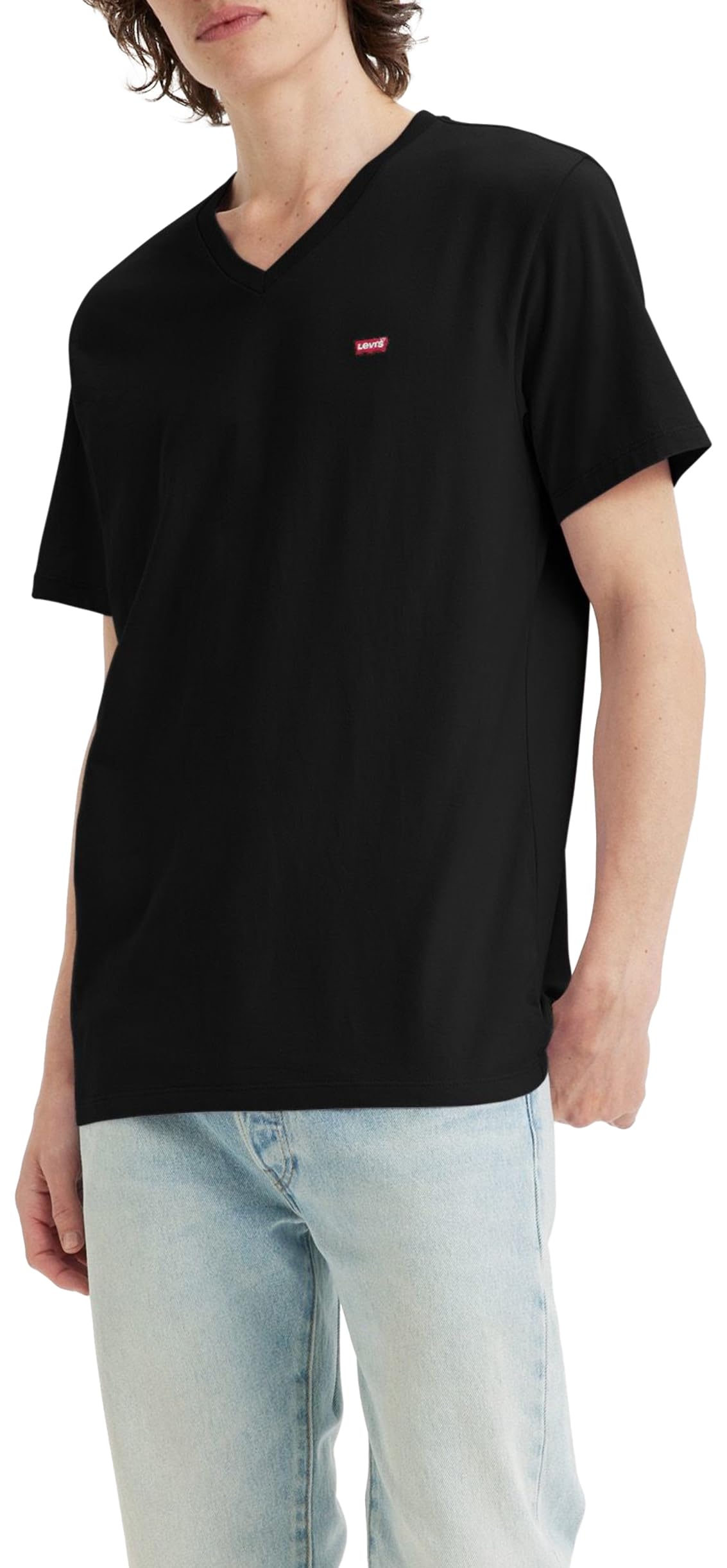 Levi's Herren Original Housemark V-Neck T-Shirt, Mineral Black, XXL
