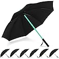BESTKEE Lightsaber Umbrella LED Light up Golf Umbrellas with 7 Color Changing On The Shaft/Built in Torch at Bottom