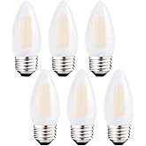 Sunaiony Dimmable LED Candelabra Light Bulbs 40W Equivalent E26 Base, B11 LED Chandelier Candle Light Bulbs, Frosted E26 Medium Base Candelabra Bulb 2700K Warm White, 6 Pack