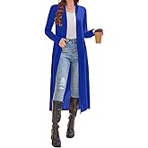 Newchoice Women's Long Cardigans with Pockets Knit Open Front Floor Length Cardigan Sweaters Lightweight Long Sleeve Dusters