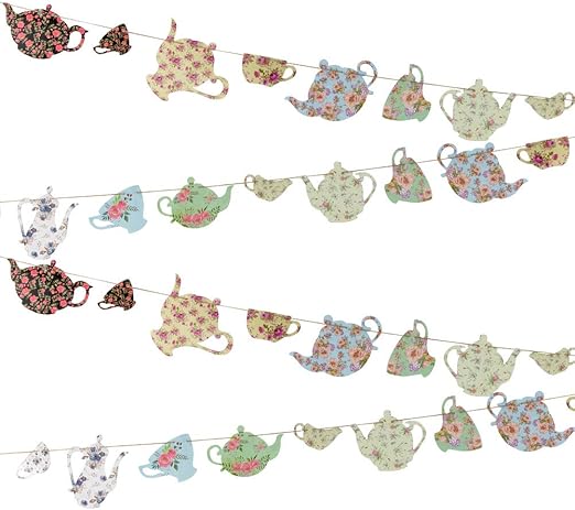 Sunbeauty Tea Party Bunting Banner Talking Table Decorations Tea