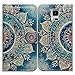 Galaxy S5 Case,Bcov Green Circular Mandala Wallet Flip Leather Cover Case with Credit Card Slot ID Card Holder Kickstand for Samsung Galaxy S5