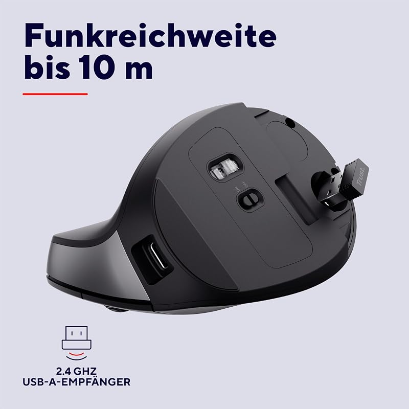 Yuno Wiederaufladbare Vertikale Maus, Kabellose Ergonomische Maus