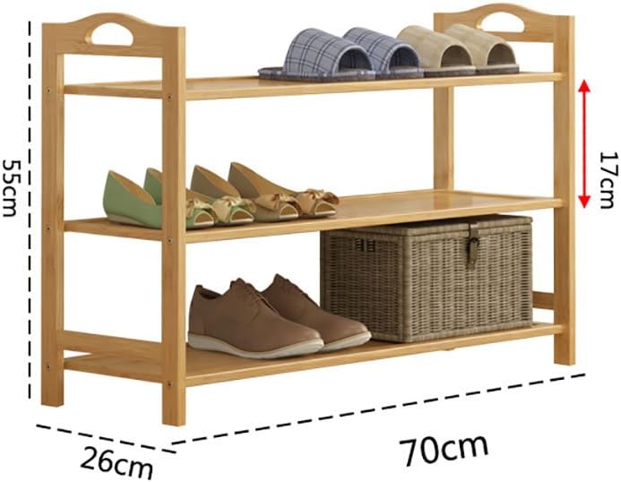Xiegui Shoe Rack Bamboo Shoe Rack Bench 3 tier Shoe Stand Rack Storage Organiser Holder 70 * 26 * 55cm Solid wood shoe rack