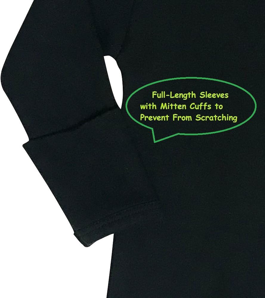 Laughing Giraffe Baby Infant Blank Long Sleeve Sleeper Gown with Mitten Cuffs (0-3M, Black-LG3850): Clothing