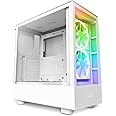 NZXT H5 Elite Compact ATX Mid-Tower PC Gaming Case – CC-H51EW-01 - Built-in RGB Lighting – Tempered Glass Front and Side Panels – Cable Management – 2 x 140mm RGB Fans Included – White
