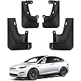 BASENOR 2025 New Version Tesla Model X/Model X Plaid Mud Flaps Splash Guards No Drilling No Tape Mudguards Vehicle Tire Protector Mudflaps for 2022-2025 Tesla Exterior Accessories (Set of 4)