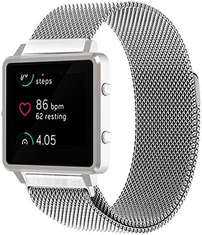 Fitbit Blaze Replacement Band (Include the Frame) with Magnet Buckle, Closure Mesh Loop Stainless Steel Bracelet Strap - by YOURSPORT
