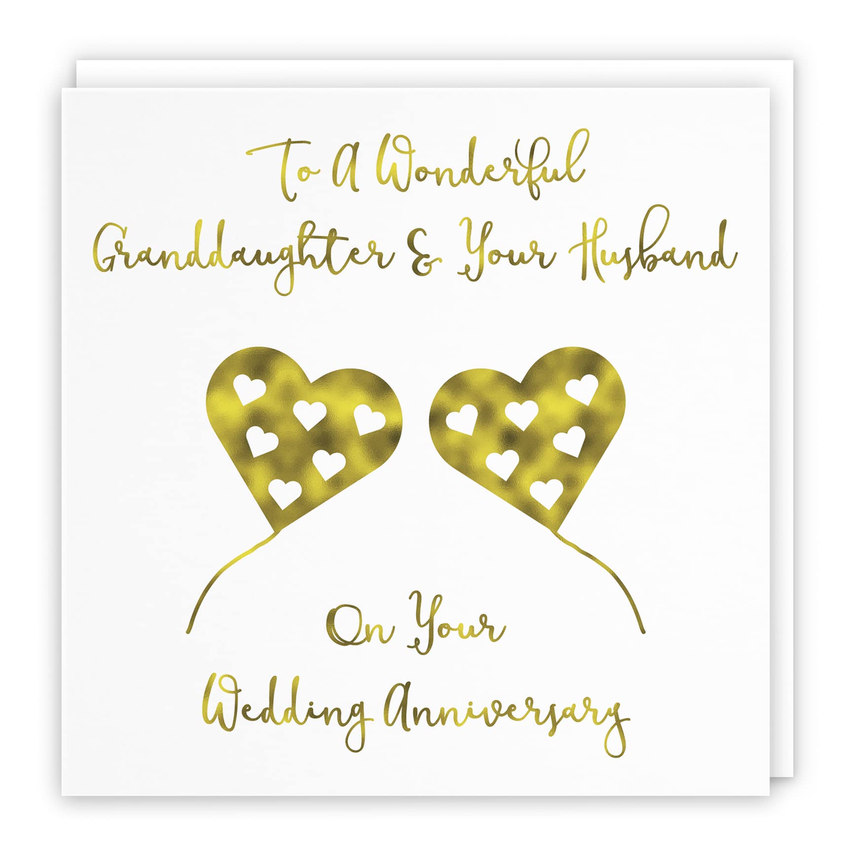 Hunts England - Granddaughter And Your Husband Anniversary Card - To A Wonderful Granddaughter & Your Husband - On Your Wedding Anniversary - Milano Collection — image 1