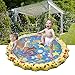Sprinkle and Splash Play Mat, 39in-Diameter Splash Play Mat, Water Outdoor Mats for Hot Summer Swimming Party Beach Pool Play, Kids Summer Gifts (Blue 1)