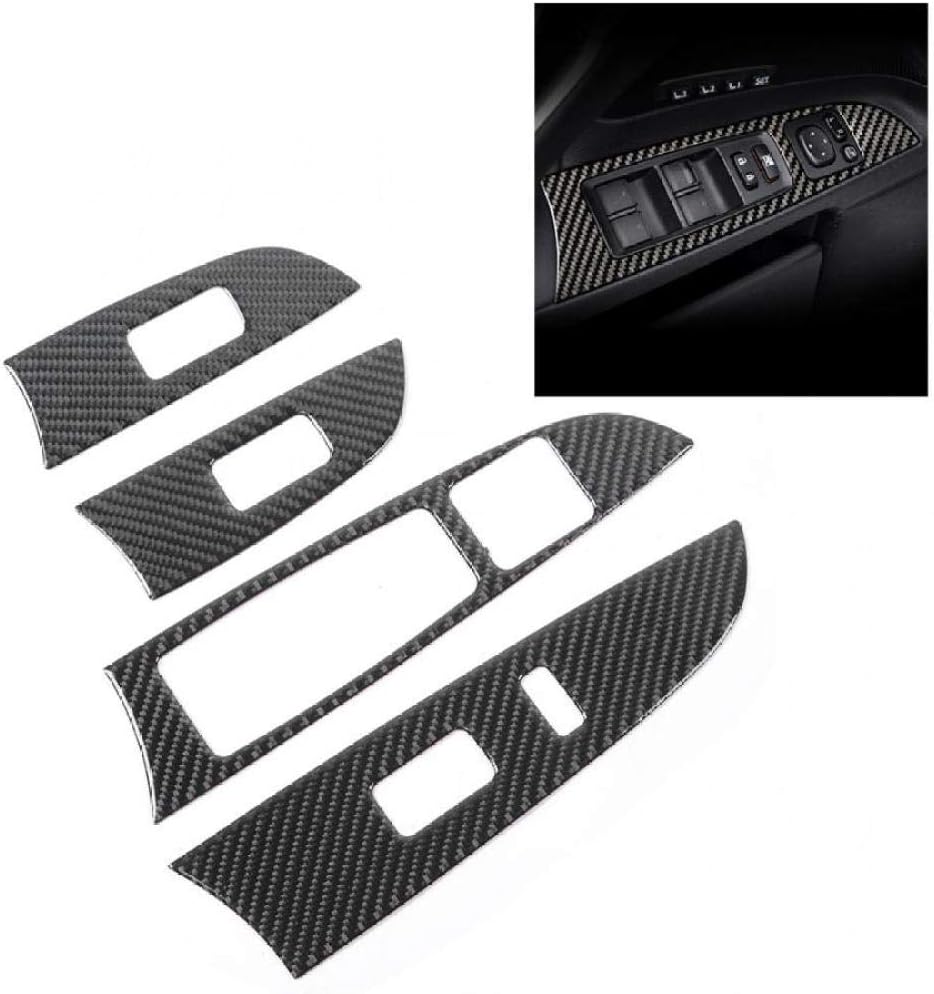 DHFBS Interior Dash Covers For lexus IS250 300 350C 2006-2012, 4pcs Carbon Fiber Window Lift Control Frame Panel