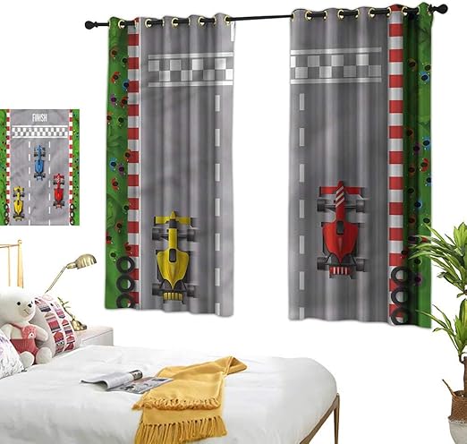 Amazon Com Bedroom Curtains Boys Room Car Race Formula One 63 X72