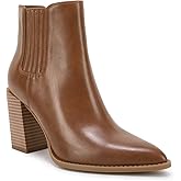 Ricristy Womens Booties Pointed Toe Stacked Heel Fashion Chelsea Ankle Boots