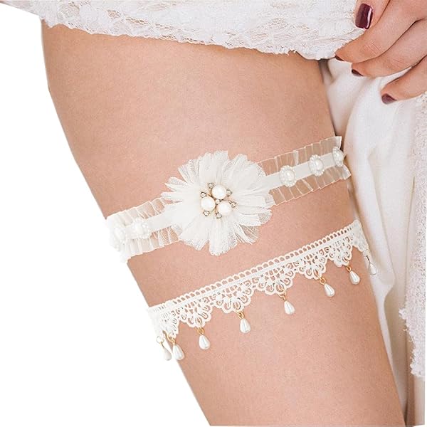 suspenders garter belt Ruffled Organza with Satin Bow Garter main image 0