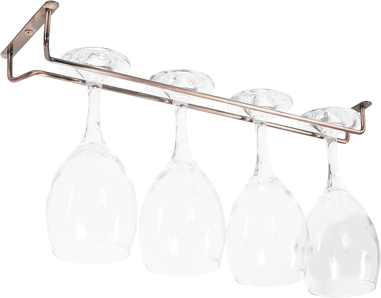 Khandekar Stainless Steel 19.5" Wine Glass Rack, Wire Hanging Rack, Stemware Under