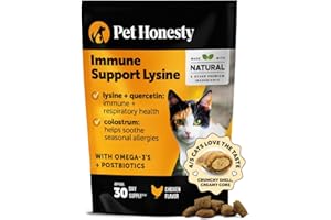 Cat Immune Support Lysine - Cat Allergy Relief - Sneezing, Runny Nose, Watery Eyes - Cat Supplements & Vitamins with Omega 3s