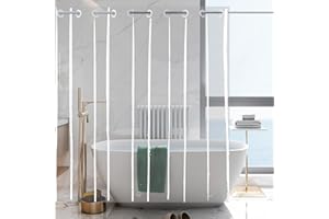 YISURE No Hook Clear Shower Curtain Liner PEVA Plastic Waterproof Heavy Duty Bathroom Curtain Hook Free Transparent Shower Liner 72x74 Inches
