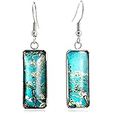 KVANU Vintage Abstract Van Gogh Painting Starry Sky Sunflower Drop Dangle Earrings for Women Painter Art Teacher Abstract Art Earrings Charm Creative Jewelry Gifts