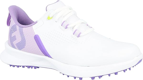 FOOTJOY UNISEX FJ FUEL JUNIOR GOLF SHOE, WHITE/GREY/PURPLE, 1