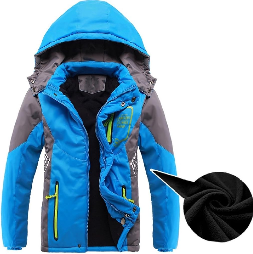 Valentina Latest Boys Thicken Fleece Hooded Jacket Warm Quilted Coat Outdoor Cool Cute Fashion for Winter Autumn Spring: Clothing