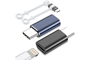LLYZZ 2 Pack for Lightning to USB C Adapter,27W PD Fast Charging Design for iPhone 15 Series,for iPad Pro,Galaxy,Type C Devices,Support Data Transfer,Not OTG/Audio,with Anti-Lost Loop,Blue+Black
