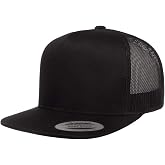 Mrlahat 6006 Yupoong Yp by Flexfit 5 Panel Classic Trucker Snapback Hat Cap with Black Bandana