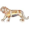 Crystal Tiger Figurine Animals Craft Home Decor Ornaments Collectible Birthday New Year Gifts (Gold)