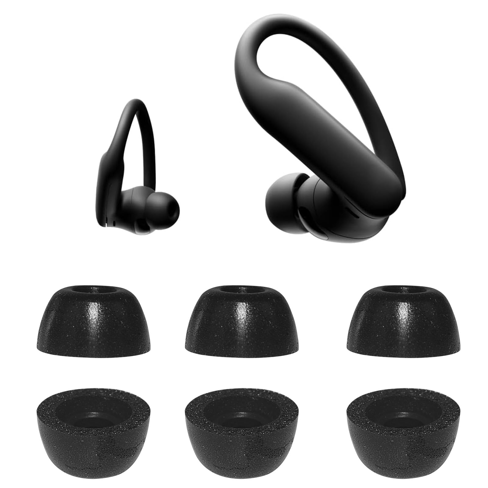 Photo 1 of Adhiper Foam Replacement Ear Tips for Powerbeats Pro 2 Wireless Earbuds, 3 Pairs Eartips Memory Foam Earbuds Tips for Beats Powerbeats Pro2 (PB PRO 2), S/M/L - Black