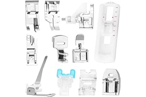 MABCIRY 11PCS Sewing Machine Presser Foot Set, Zinc Alloy Sewing Machine Presser Feet Kit, Invisible Zipper Foot, Sewing Mach
