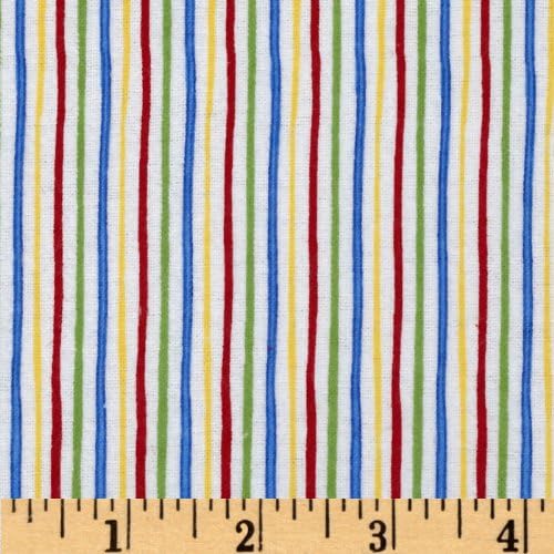 Alpine Flannel Stripe Multi/Bright Fabric By The Yard