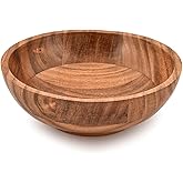 Kaizen Casa Fruit Bowl Acacia Wood Serving Wooden Bowls For Décor Decorative Bowl for Veggies, Fruits Handmade Wooden Serving Bowl (7" X 7" X 3")
