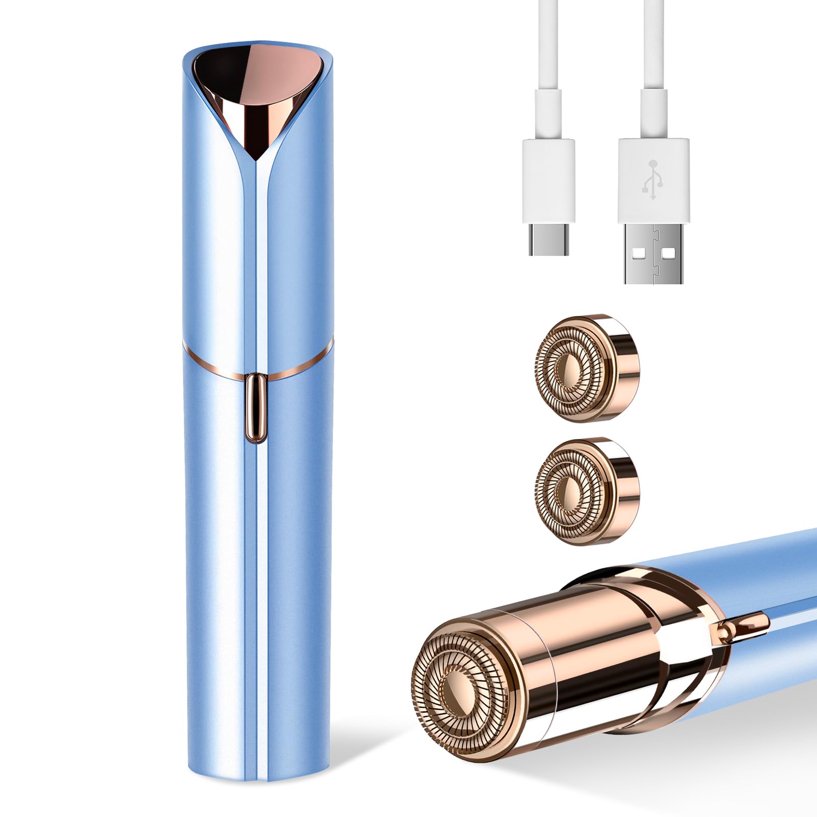 Photo 1 of Facial Hair Remover for Women- as Seen on TV Painless Face Shaver -Mini Hair Remover, Electric Razor Shaver Portable Bikini Epilator for Lips, Chin, Armpit, Peach Fuzz, Fingers, Neck, Cheek