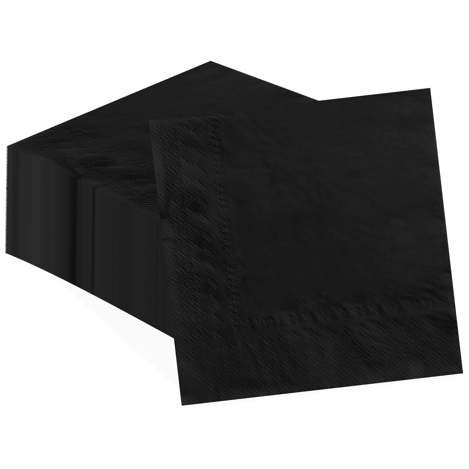Photo 1 of 100Pcs Halloween Black Paper Napkins 6.5"×6.5" Black Cocktail Beverage Napkins Disposable Absorbent Hand Towels for Guest Halloween Party Decorations Bathroom Kitchen Table Decor Birthday Anniversary
