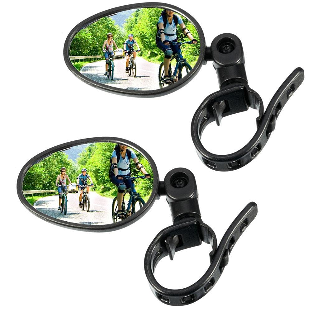 Tumnea Bicycle Rearview Mirror - 360° Rotating, Adjustable Handlebar Mount for MTB, Racing Bike - 2 Pieces