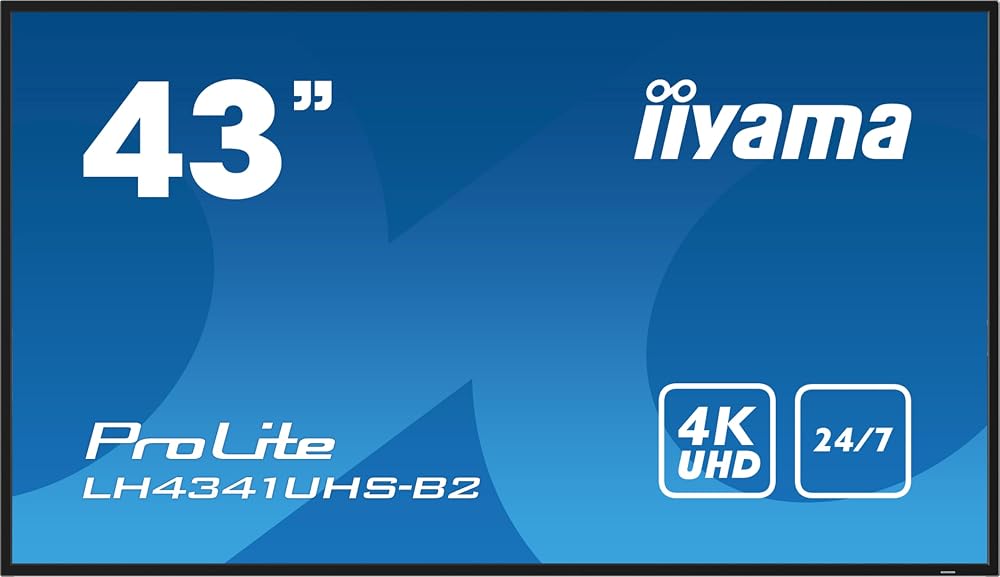 iiyama Prolite LH4341UHS-B2 108cm 4K UHD Digital Display Panel VGA HDMI USB