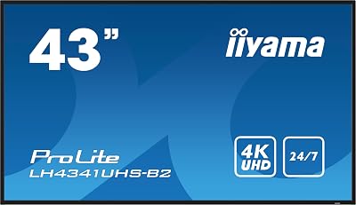 iiyama Prolite LH4341UHS-B2 108cm 4K UHD Digital Display Panel VGA HDMI USB