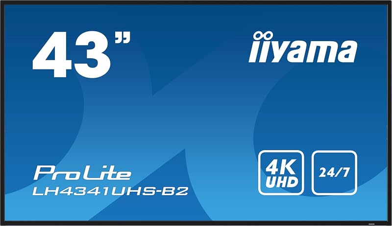 iiyama Prolite LH4341UHS-B2 108cm 4K UHD Digital Display Panel VGA HDMI USB