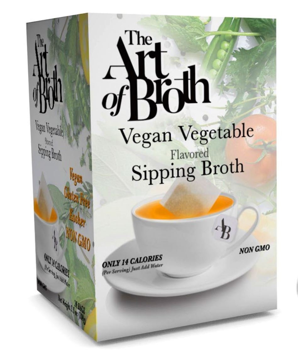 The Art of Broth Vegetable Broth, Vegan Vegetable Flavored Sipping Broth Bag, Non-GMO, Gluten-Free, Kosher (Pack of 20)