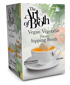 The Art of Broth Vegetable Broth, Vegan Vegetable Flavored Sipping Broth Bag, Non-GMO, Gluten-Free, Kosher (Pack of 20)