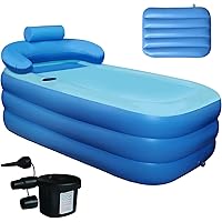 HotMax Inflatable Bathtub Adults with Electric Air Pump and Bath Pillow for Shower, SPA and Apartment, Freestanding Blow Up P
