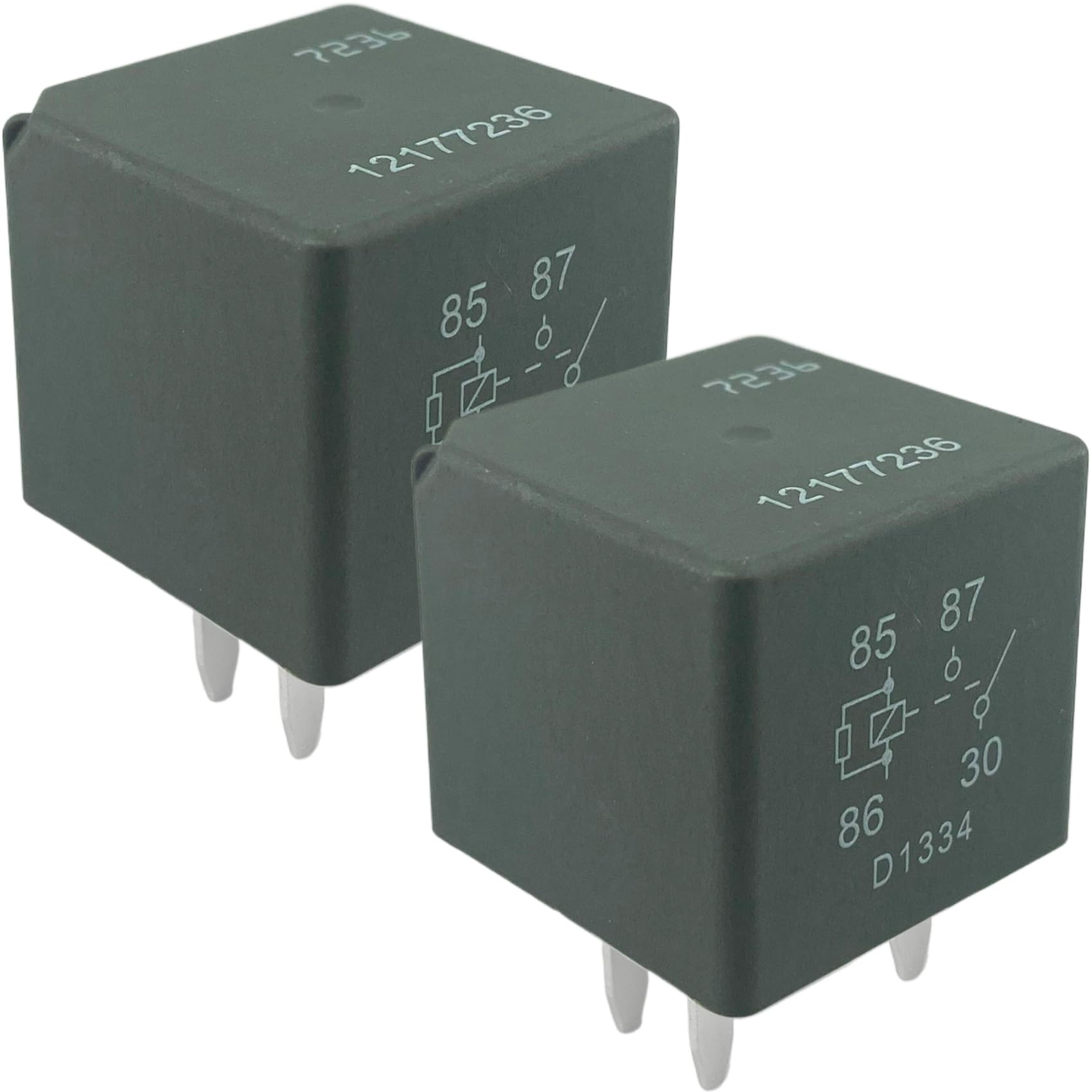 Photo 1 of 12177236 Relay (2-Pack) 40A 12V 4-Pin Automotive Relay Set, Compatible with Multi-Vehicle Electrical Systems, for Electrical System Repair & Spare