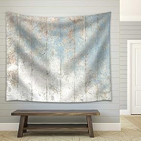 Painted Wood Background Blue - Fabric Wall Tapestry Home Decor - 51x60 inches