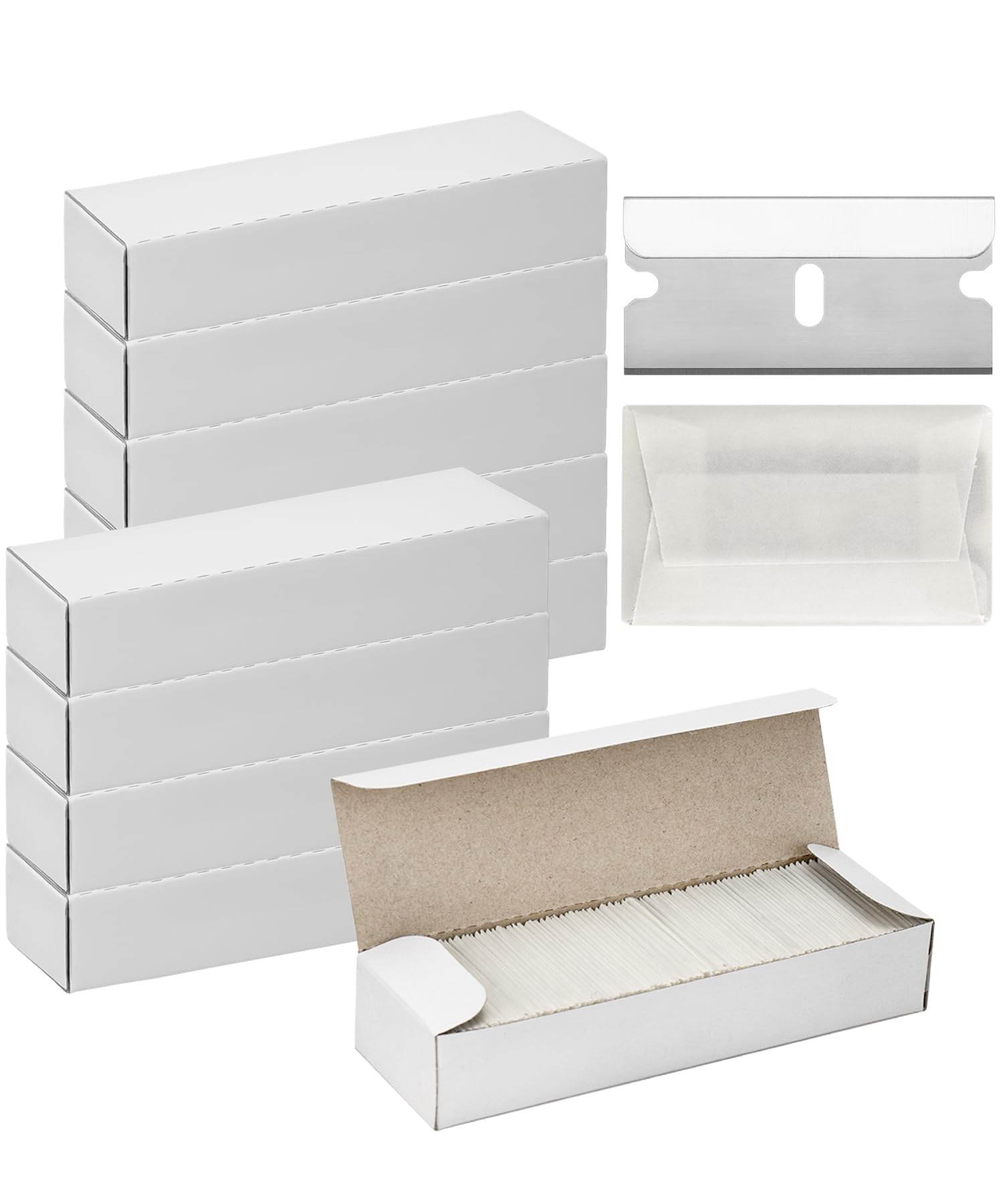 Bates- Single Edge Razor Blades, 1000 Pack, Silver, Carbon Steel Razor Blades Single Edge Blades Image