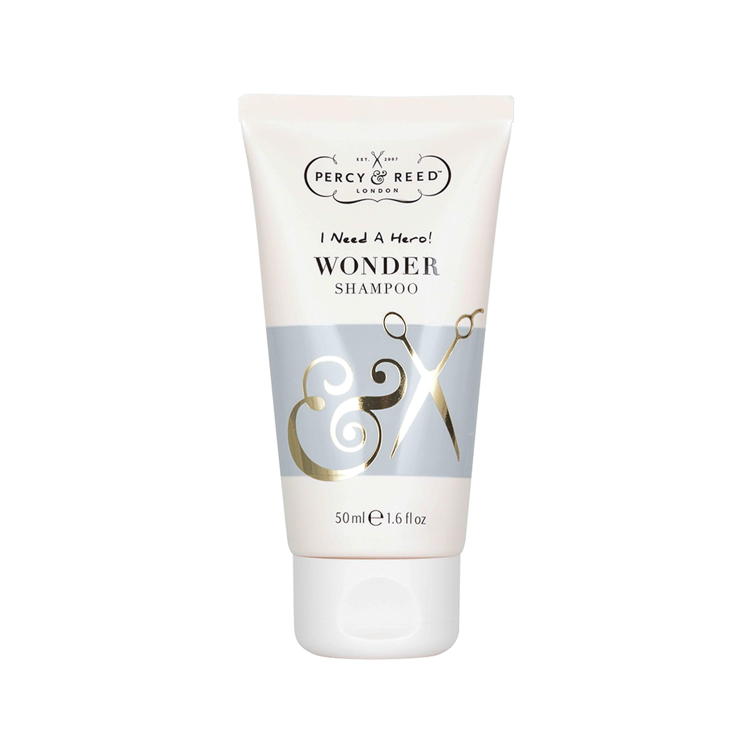 Percy & Reed I Need A Hero! Wonder Shampoo Gentle Nourishing Care - Free from Sulphates & Parabens. Safe for Sensitive Skin. Sulphate-Free, Paraben-Free & Vegan Friendly. For All Hair Types - 50ml