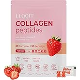 LLQQIT 60 Count Multi-Collagen Peptides Gummies for Women - Packed with Types I, II, III, V, X, Vitamins C, E, Zinc & Hyaluronic Acid - Non-GMO & Gluten Free