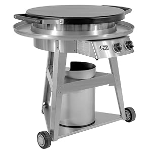 EVO Professional Series Gas Grill on Cart (10-0002-LP), Seasoned Steel Cooktop, Propane